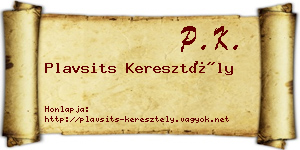 Plavsits Keresztély névjegykártya